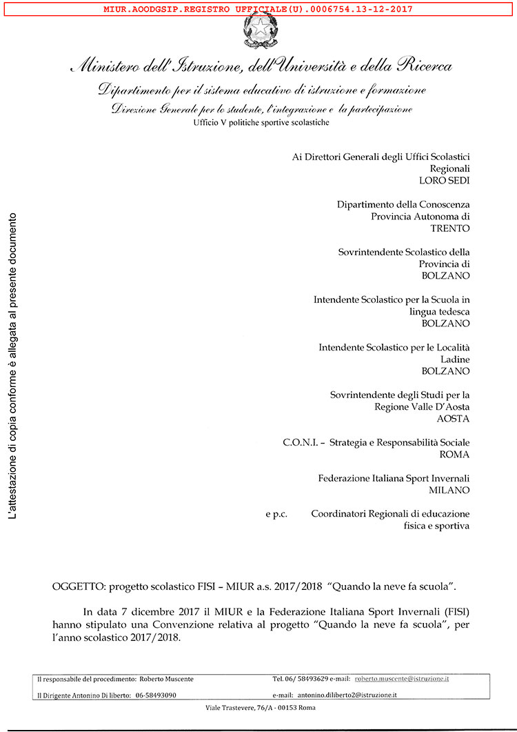 Nota per USR progetto Quando la neve fa scuola 2017 2018 1