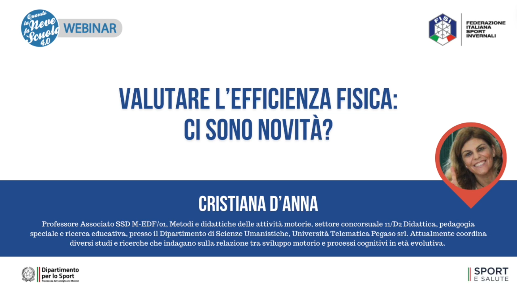 Webinar FISI | Valutare l’efficienza fisica: ci sono novità?: intervento Cristiana D’anna | FISI TV