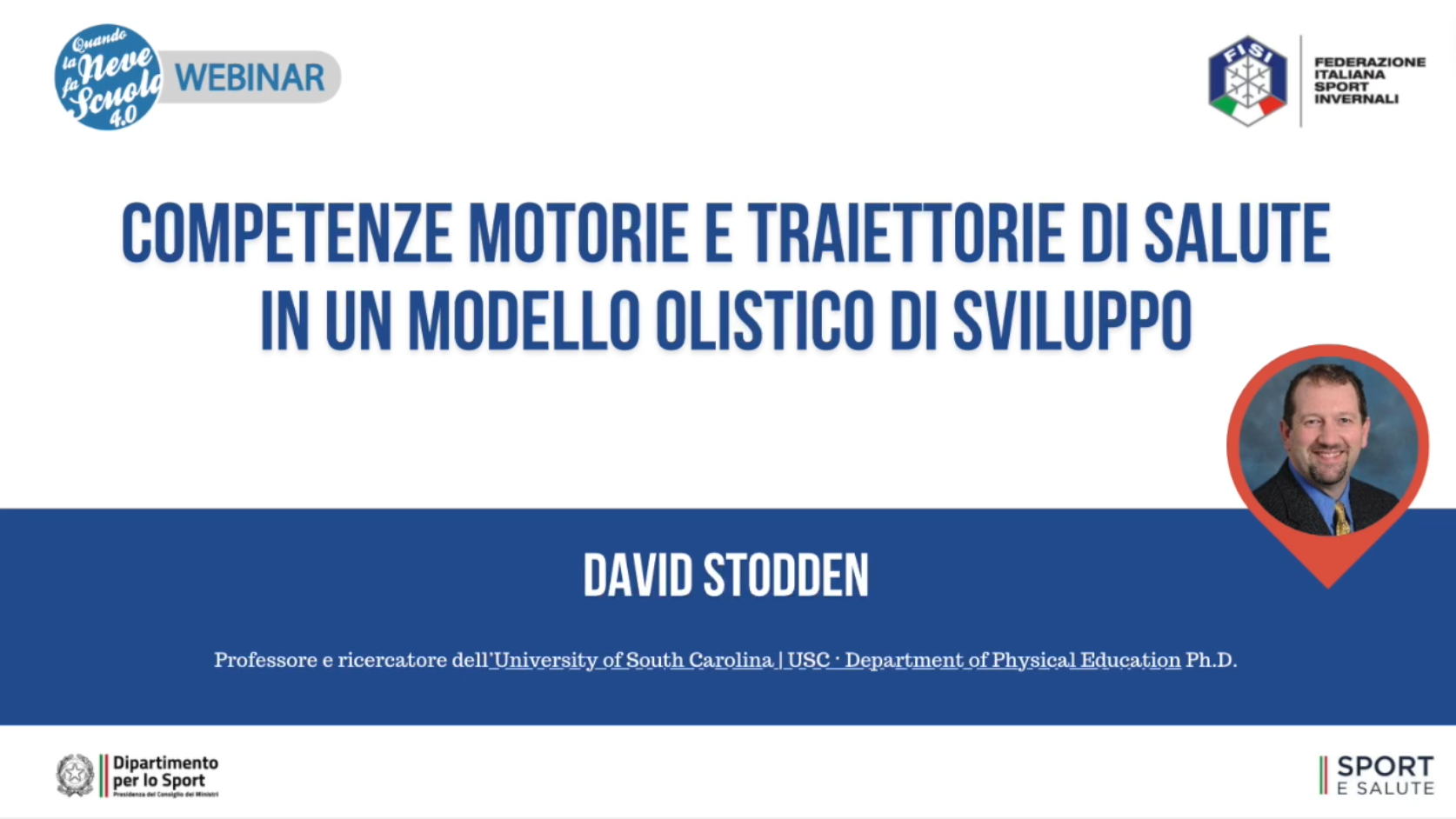 Webinar FISI | Competenze motorie e traiettorie di salute: intervento di David Stodden | FISI TV